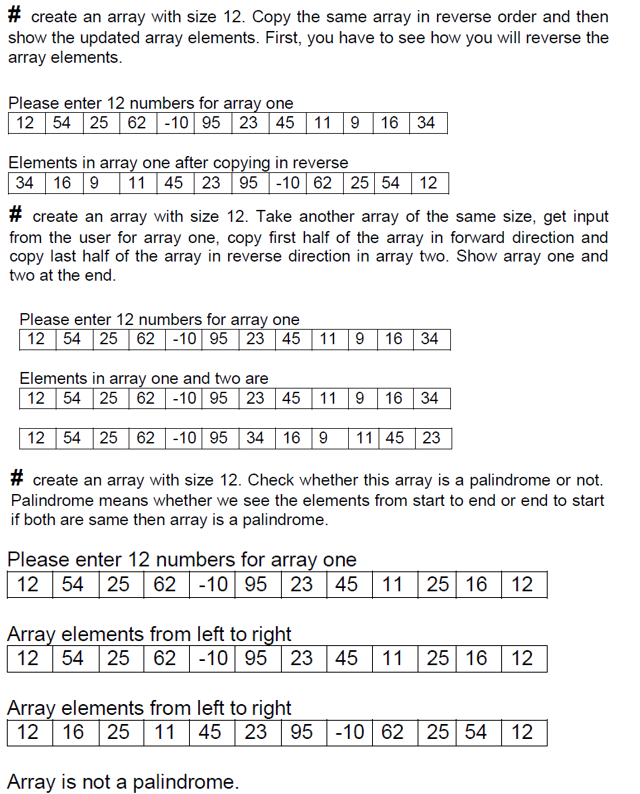 Question 1 Question 2 Question 3 C++ Program only use array and