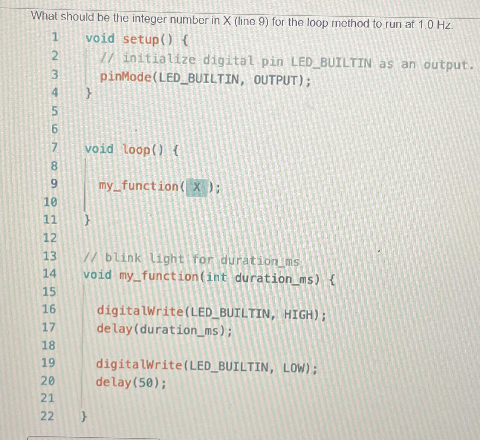  What should be the integer number in x(line 9) for the
