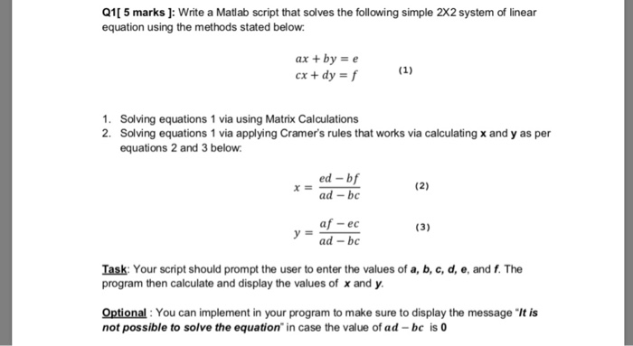  Please solve on Matlab Q15 marks ]: Write a Matlab script