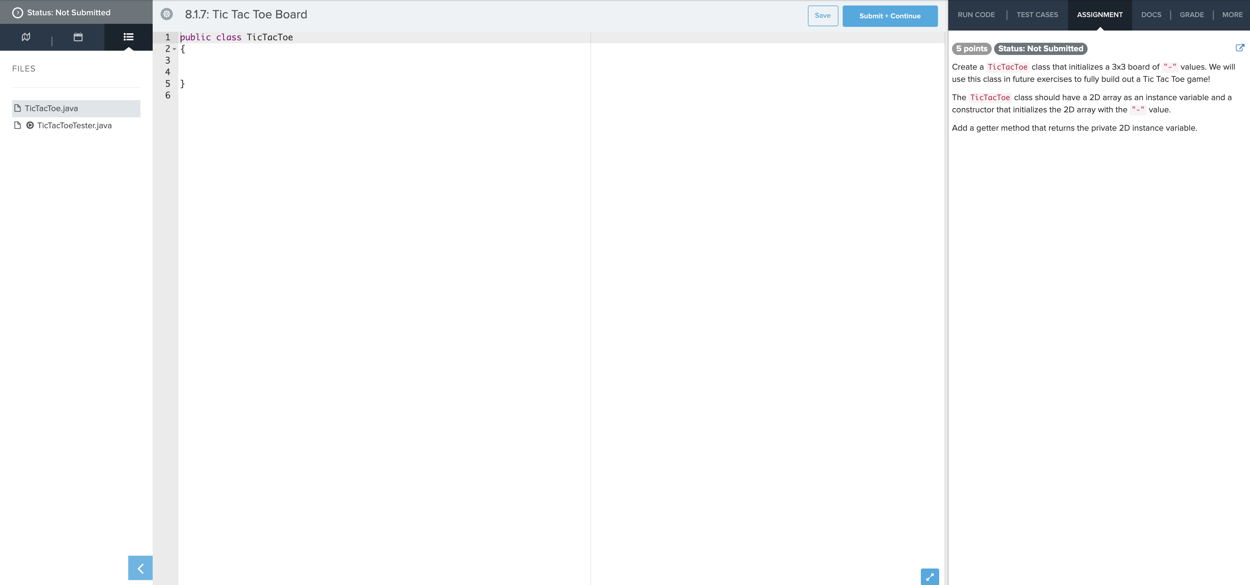 class TicTacToeTester { //You don't need to alter any of the code