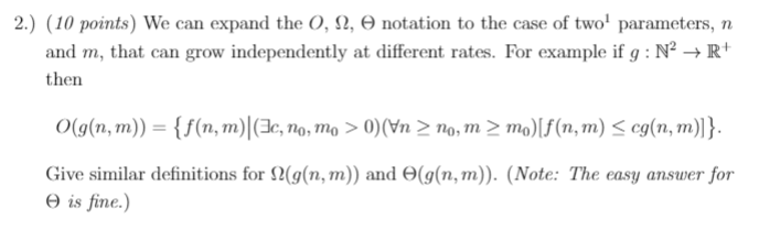  2.) (10 points) We can expand the 0, 2, notation to