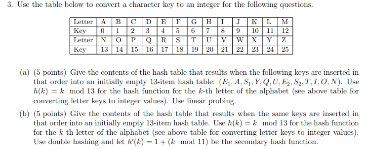  3. Use the table below to convert a character key to