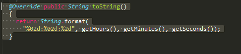 Add a test called timeToString that tests following code in Junit Add