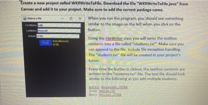  computer programming 2 Write to File FirstName Adity LasName Mutsuda School
