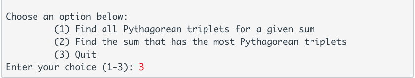 c,such that 2+2-2. For example, (3, 4, 5) is a Pythagorean triplet,