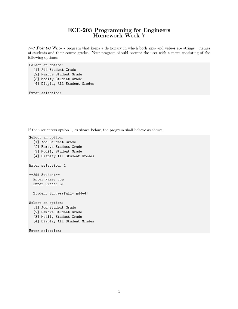 !!PYTHON PROGRAMMING ONLY!! Write a program that keeps a dictionary in which