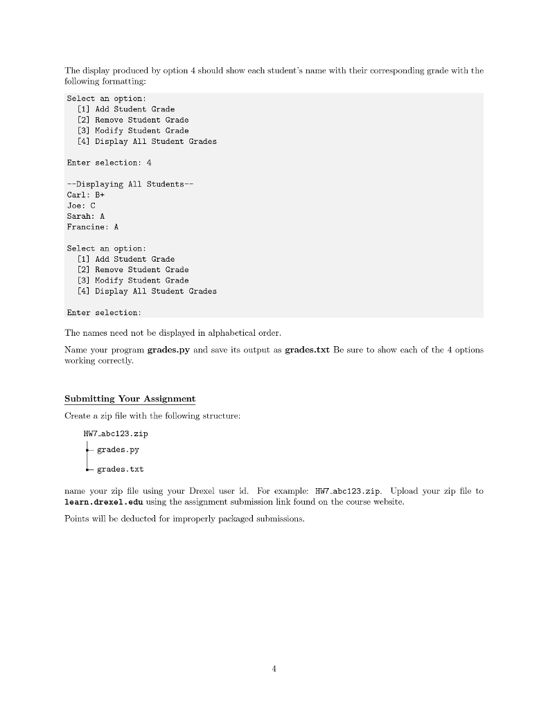 the following options: ECE-203 Programming for Engineers Homework Week 7 (50 Points)