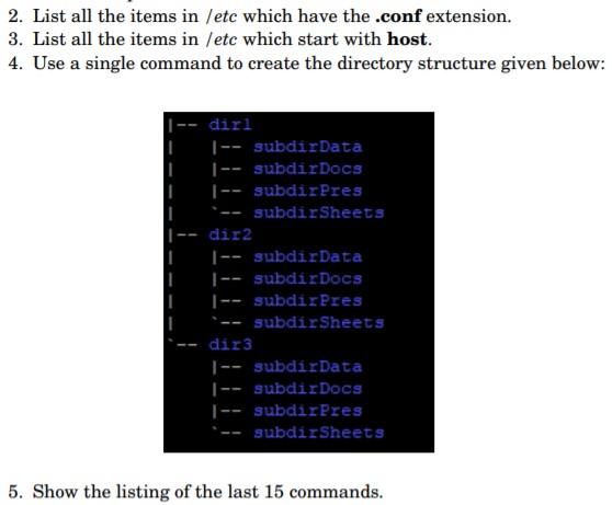 What are the linux commands that are able to do the following