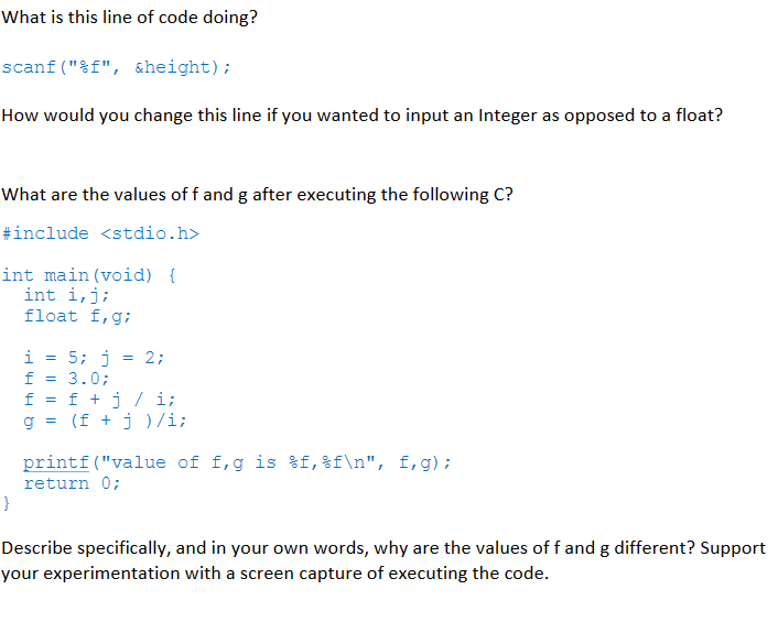/// C code // This program will calculate the area of a