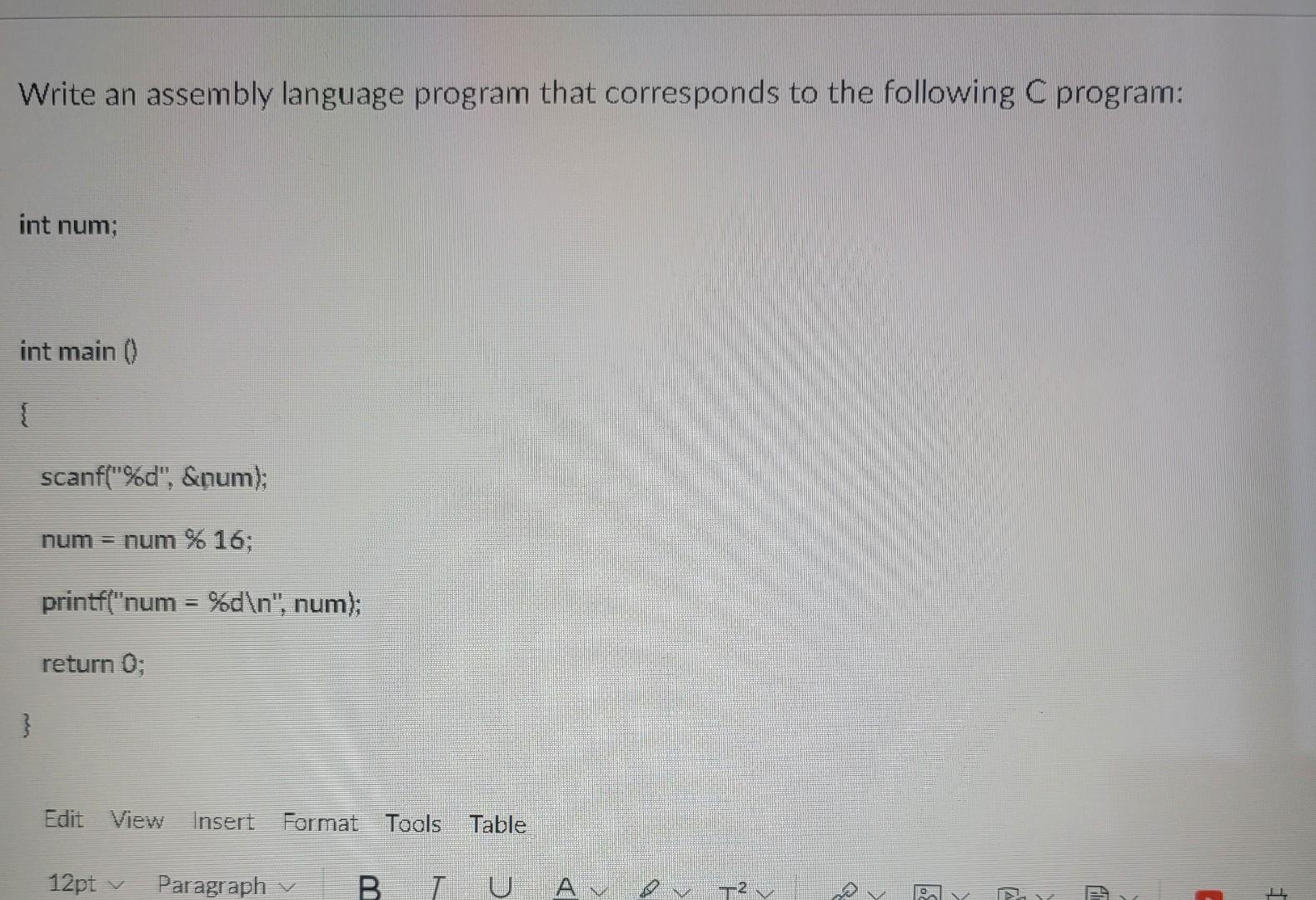  in pep/9 pls Write an assembly language program that corresponds to