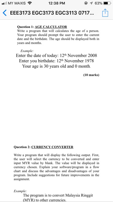  'I MY MAXIS? 12:38 PM ? 63%