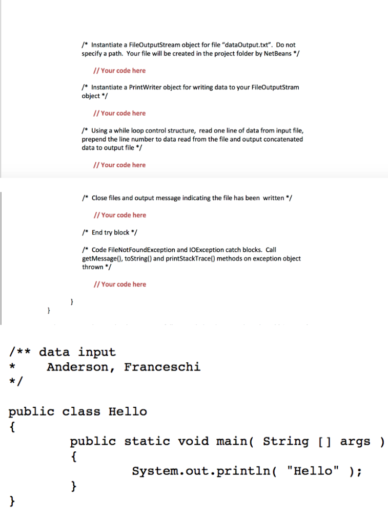 AddLineNumbers . This program will read data from a text file "dataInput.txt"