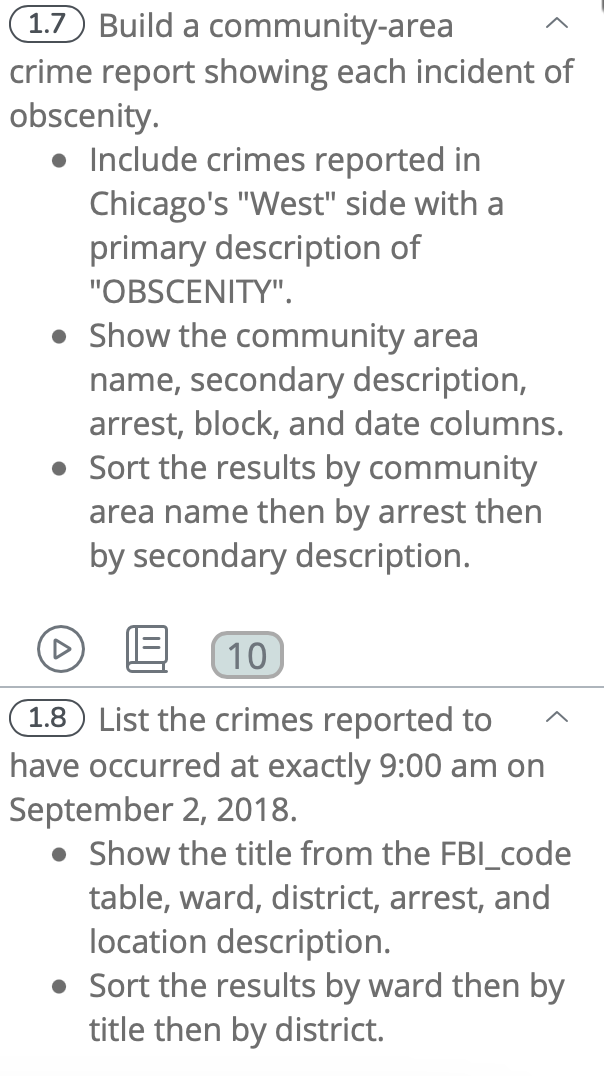 by neighborhood (1.2) List the crimes reported to have occurred at residences