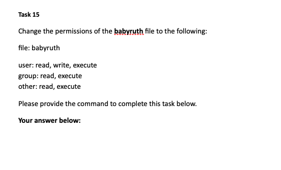 your successful completion this task. Your screenshot below: Task 8 Change the