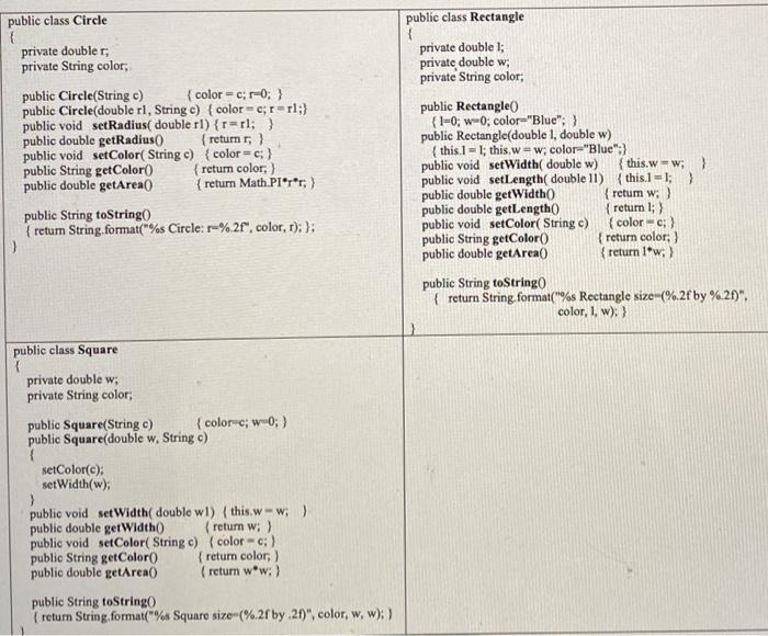 to see which are valid and which are not Shape 3: Rectangle