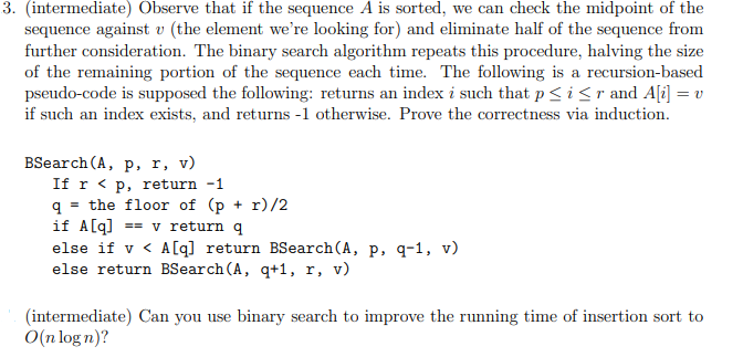  Show all work for part a and b. 3. (intermediate) Observe