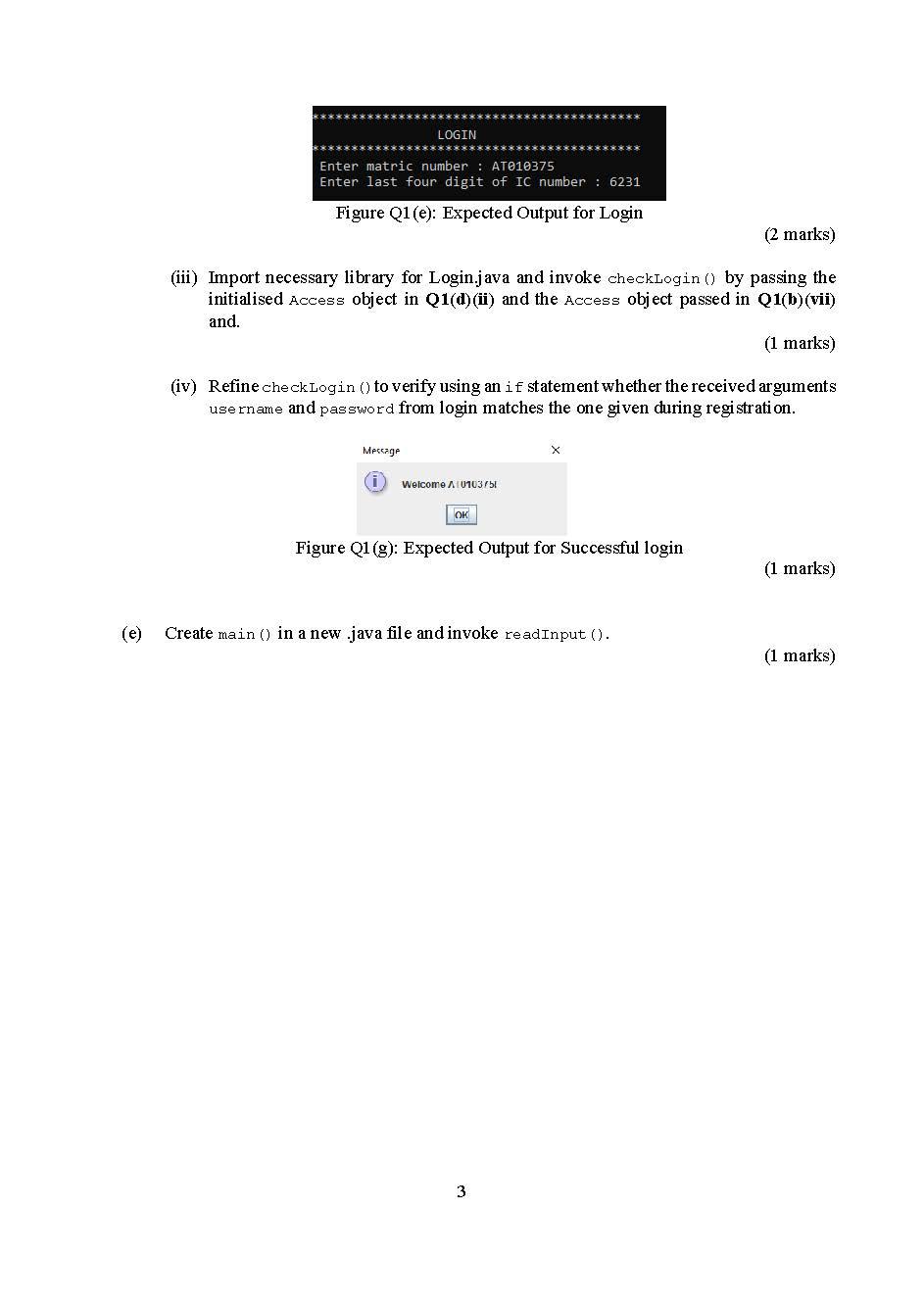 : String . contact: int Access # username : String # pass