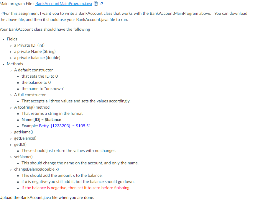  Main program File : BankAccountMainProgram.java /* CS141 Practice Object File *