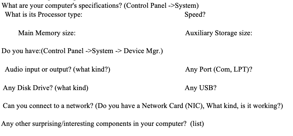  Thank you What are your computer's specifications? (Control Panel ->System) What