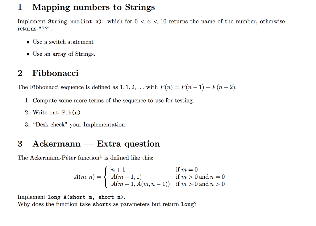 Some java questions. thanks for helping 1 Mapping numbers to Strings Implement