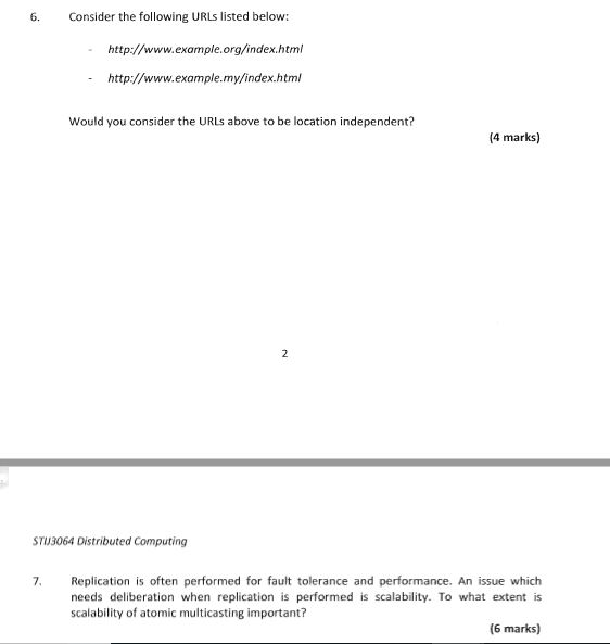 6. Consider the following URLs listed below: http://www.example.org/index.html -http://www.example.my/index.html Would you