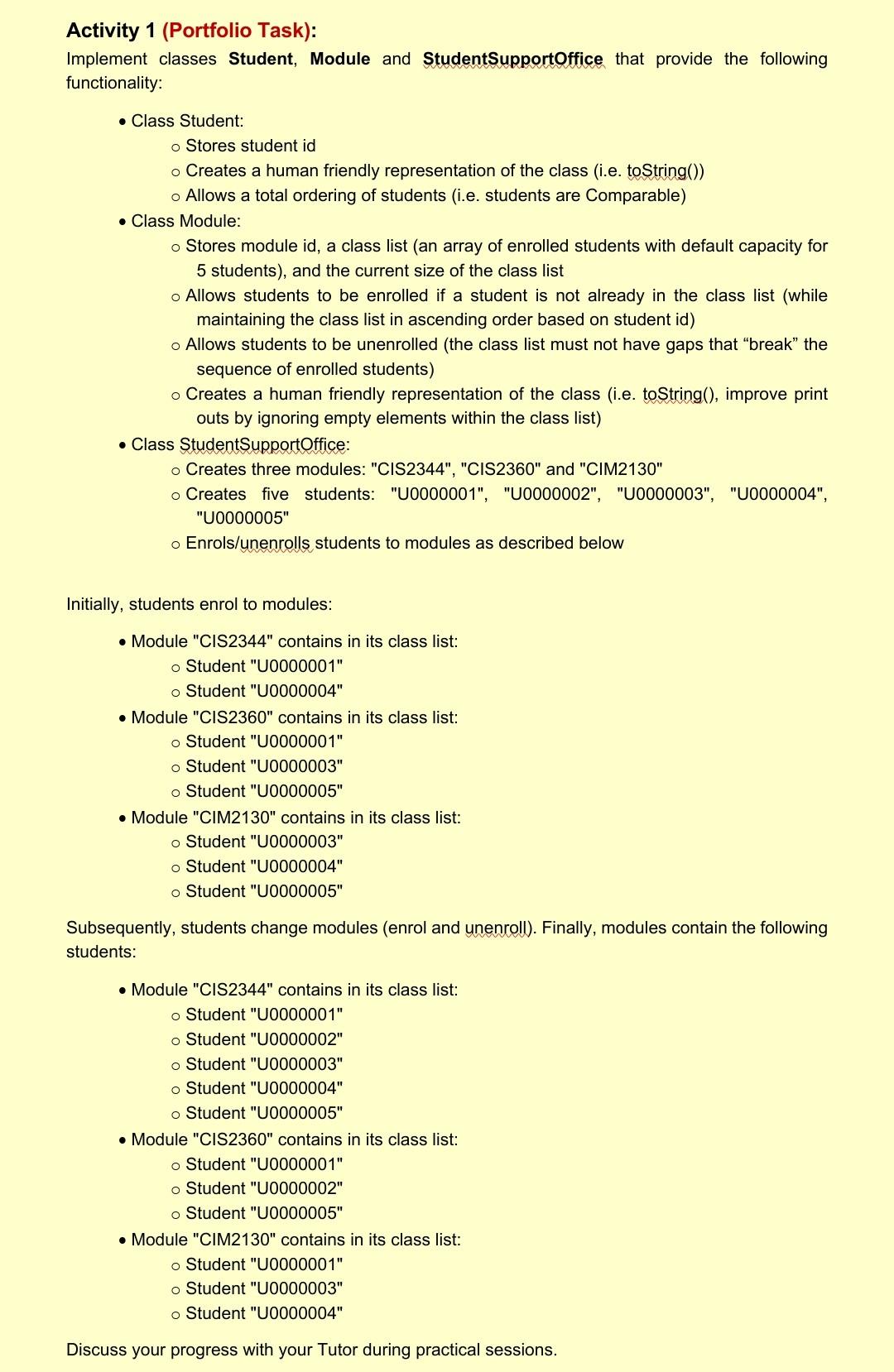 I need a java code for this which should be done on