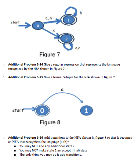 ta a, start 0 a,c Figure 7 o Additional Problem 5-24