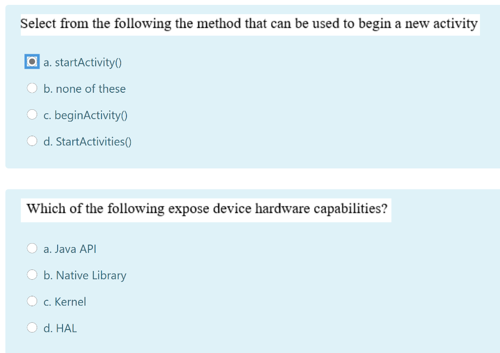 Select from the following the method that can be used to