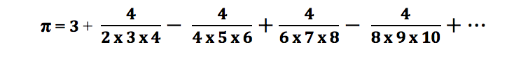 Implement a recursive function PI(n) that calculates with n terms, as per
