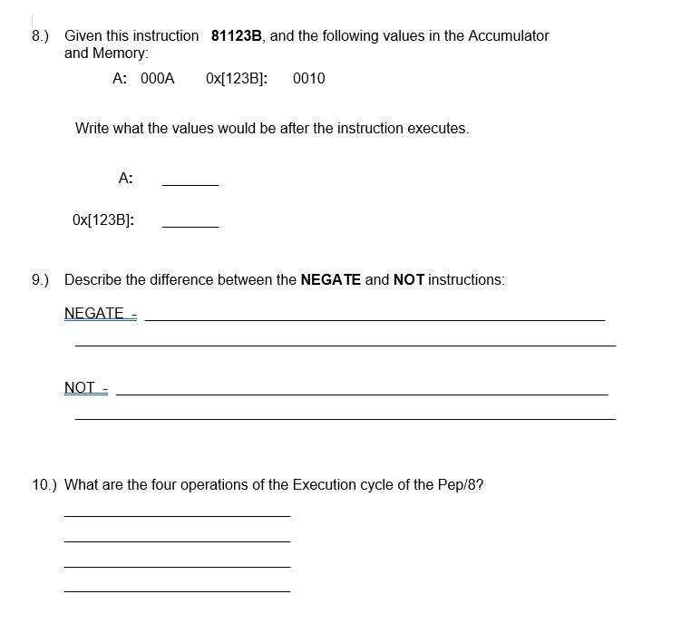  Computer Systems by J. Stanley Warford 4th 8.) Given this instruction