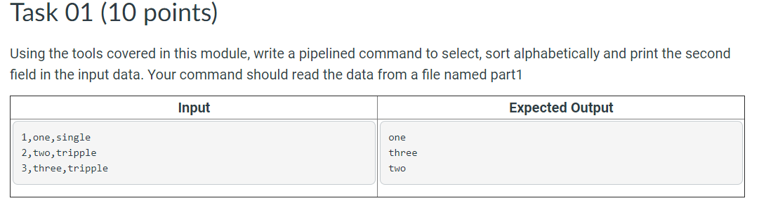  The commands learned in this module were - output redirection, input