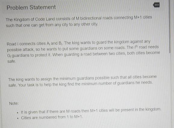 Need urgent help in JAVA ce Problem Statement The Kingdom of Code