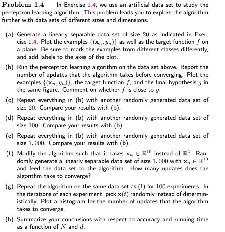  Problem 1.4In Exercise 1.4, we use an artificial data set to