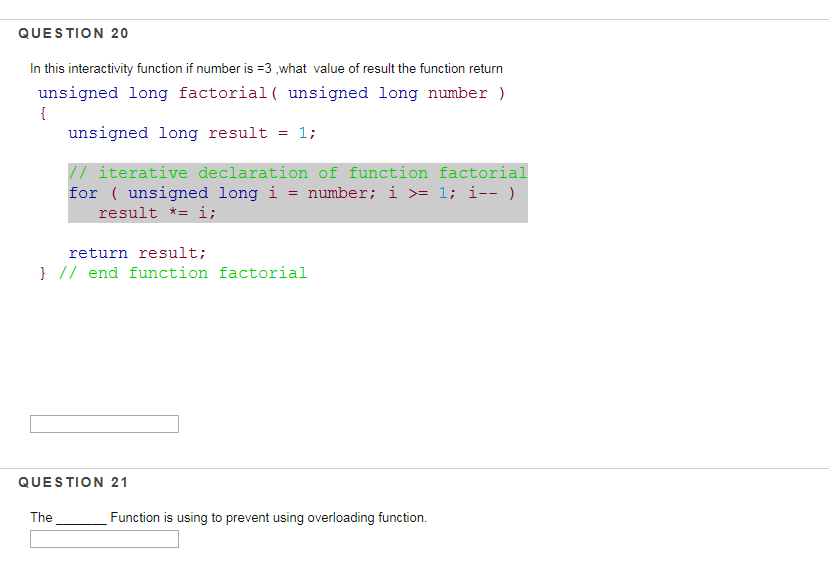  QUESTION 20 In this interactivity function if number is -3 ,what