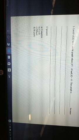  Let G = (V, E) be a sample graph where |V|