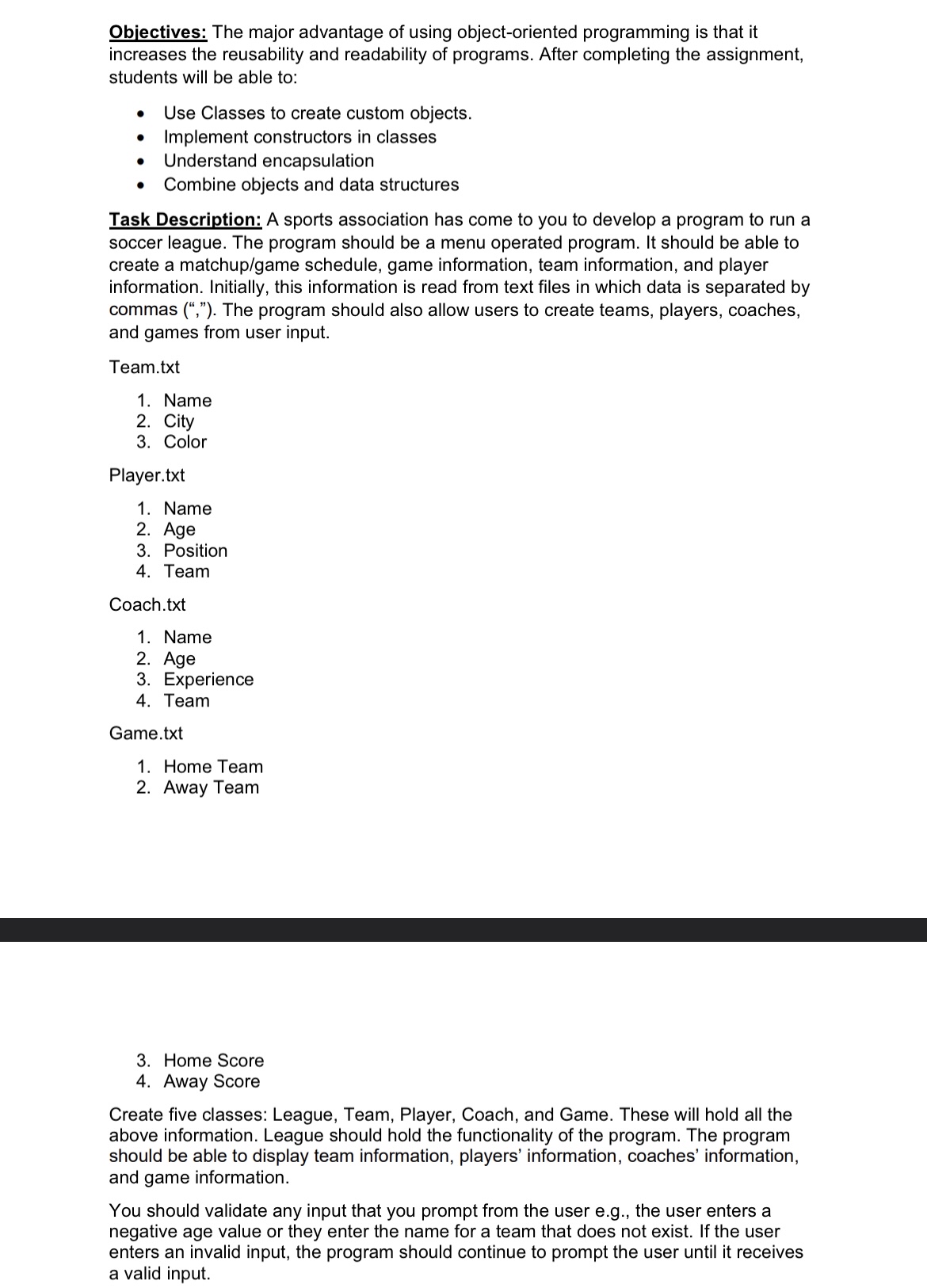  Obiectives: The major advantage of using object-oriented programming is that it
