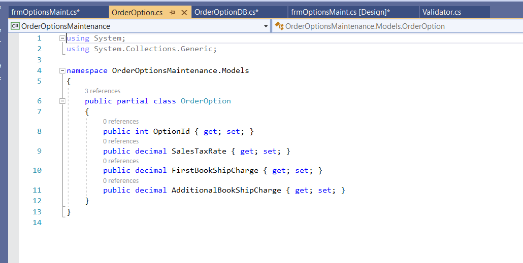 the existing code within a try clause. Add a catch clause that