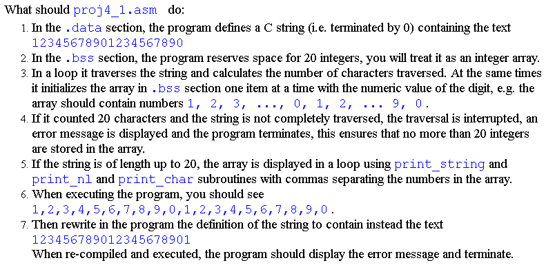  Assuming all other files are provided (ie. makefile) Code using NASM.
