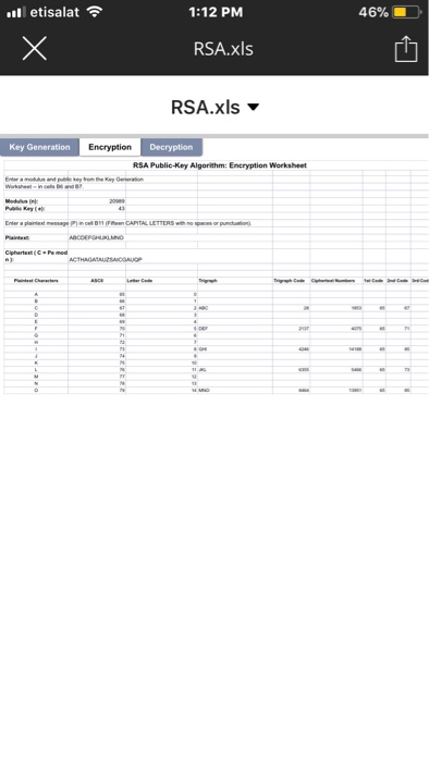 RSA.xls RSA Public Key etisalat 1:12 PM 46% RSA.xls RSA.xls etisalat 1:12