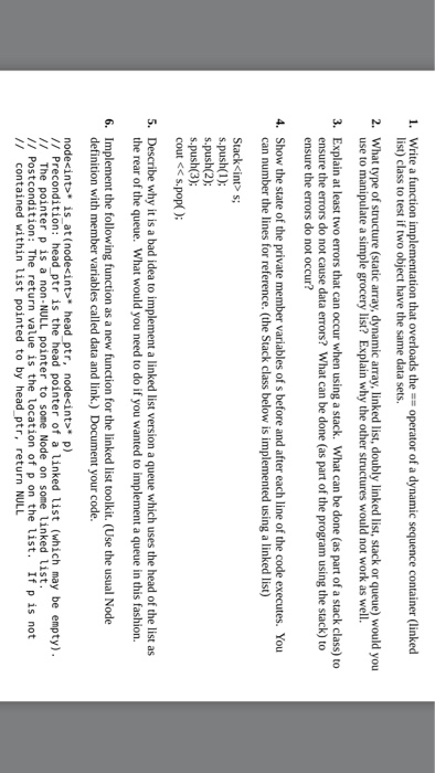  Write a function implementation that overloads the == operator of a