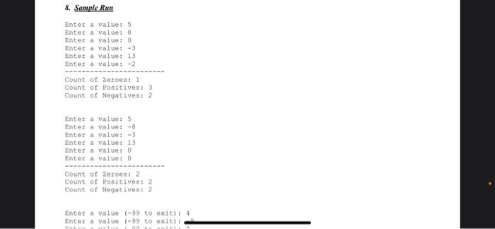 must use a while loop) the loop must repeat 6 times loop