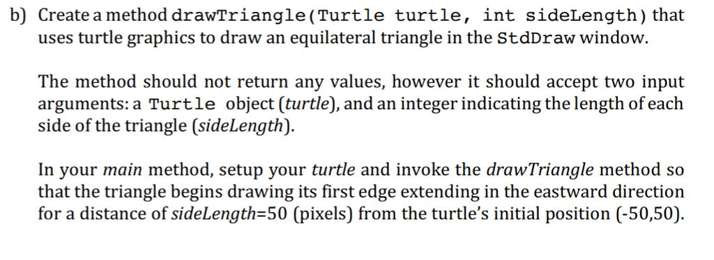 turtle) { // method to draw Axes // set the pen colour