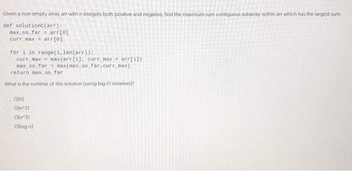  Given a non-empty array arr with n integers both positive and