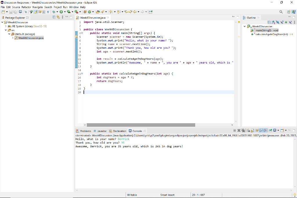 Modify the program by adding another method to be called for the
