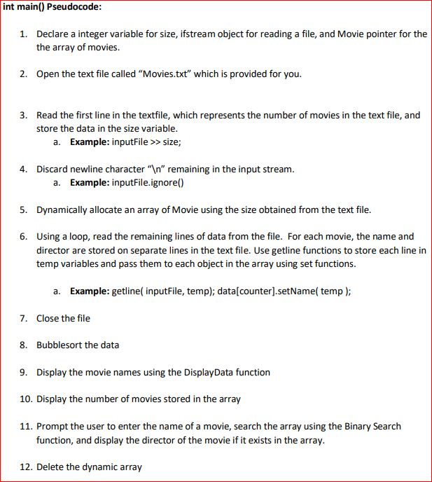 movie data, sort the movies, and allow the user to search for