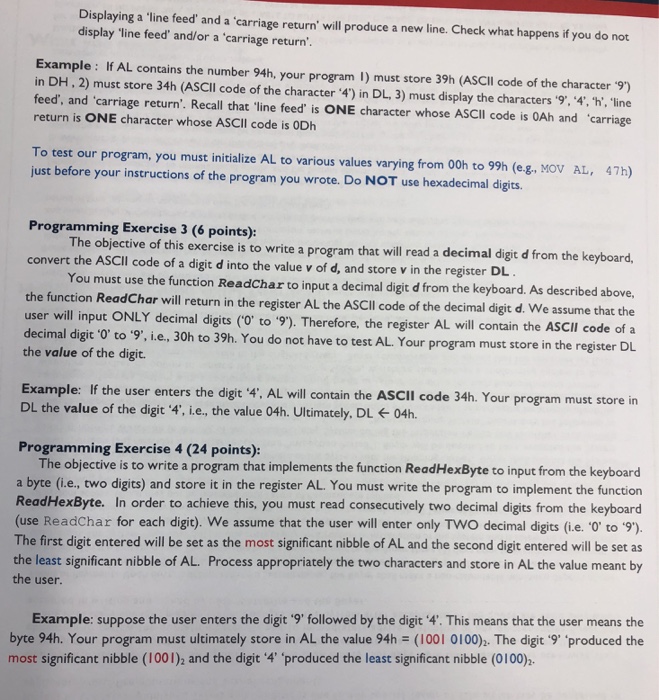 the four exercises must be included in ONE project using ONE assembly