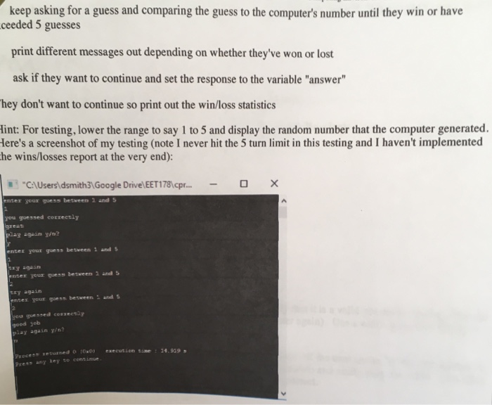 the guessing game from the first assignment. Expand the range to be