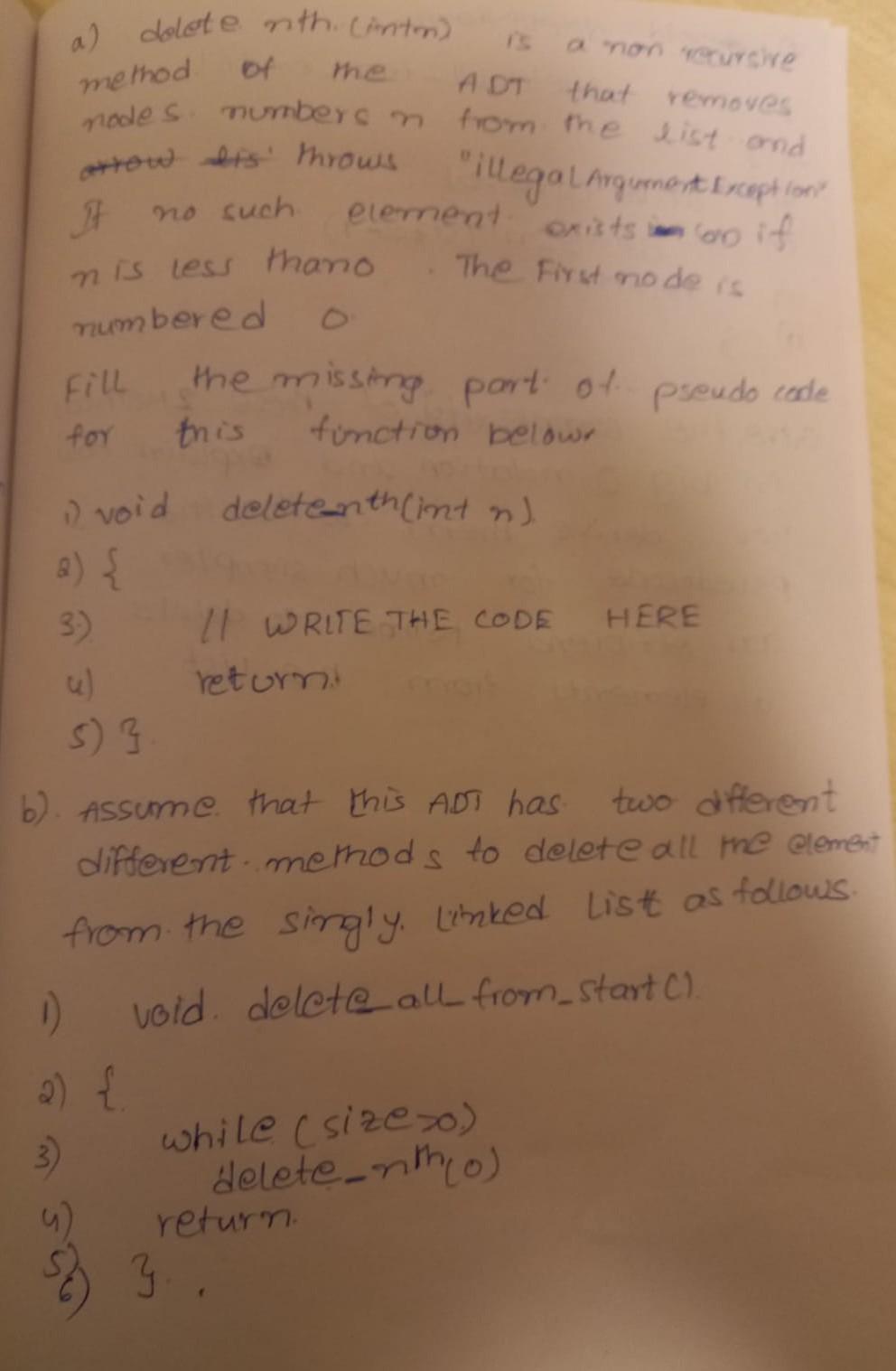 singly linked sist Abstract Datatype has a private mode pointer called ,