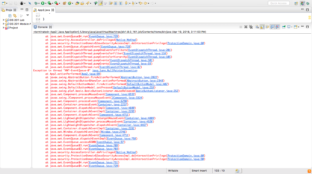 java.io.ObjectOutputStream; import java.io.Serializable; import javax.swing.*; public class App2 extends JFrame implements ActionListener