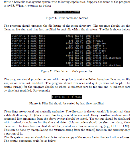  Write a basic file managment system with following capabilities. Suppose the